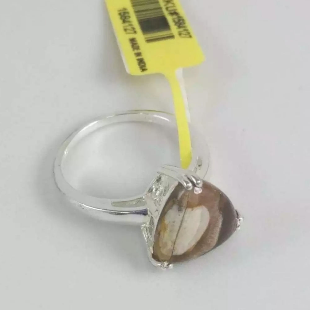 GENUINE JASPER 925 artisan STERLING SILVER RING